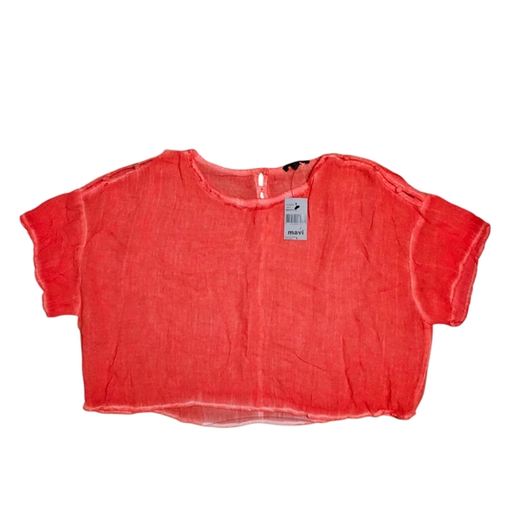 Mavi Tops - MAVI Coral Cropped Top Small